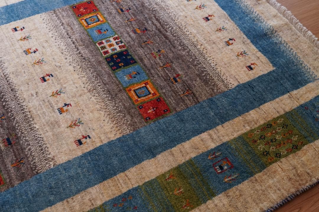 200×159cm　 ペルシャ 絨毯 手織りギャッベ アマレ族 ギャベ