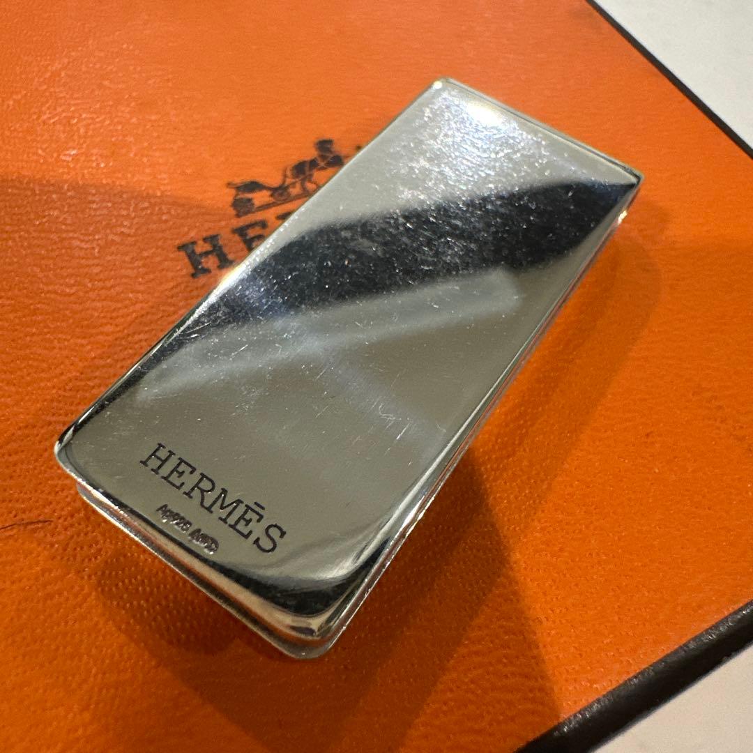 美品　HERMES エクリプス エヴリン　シルバー　Ｈロゴ マネークリップ