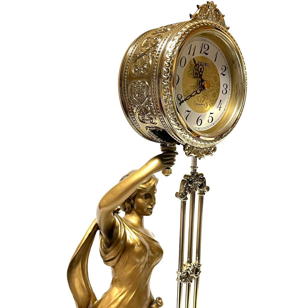 希少■新品■SEIKO■置き時計・振り子時計・女神・ヴィーナス・ブロンズ・レトロ