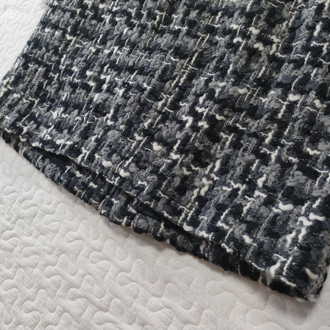 新品✨ドルチェ＆ガッバーナ　ウールツイードノーカラーコート　グレー　40