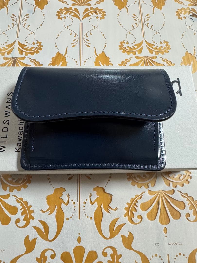 美品　ワイルドスワンズ　タング　サドル　フレンチネイビー