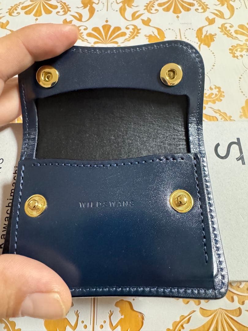 美品　ワイルドスワンズ　タング　サドル　フレンチネイビー