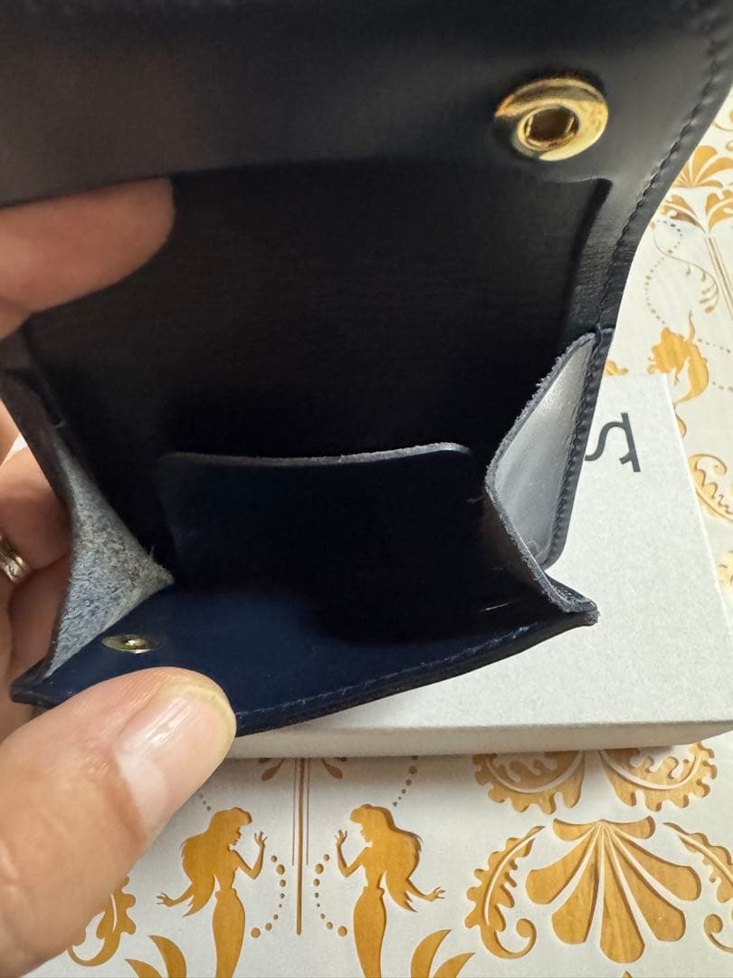 美品　ワイルドスワンズ　タング　サドル　フレンチネイビー