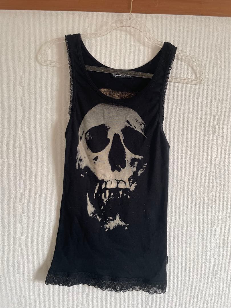 ヒステリックグラマー　スカルベリー　レースタンクトップ　黒