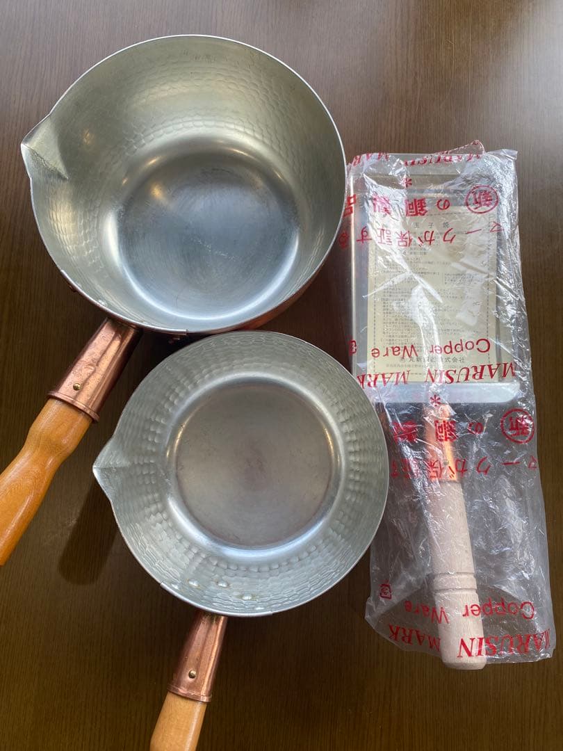 丸新銅器　雪平鍋2点　玉子焼1点