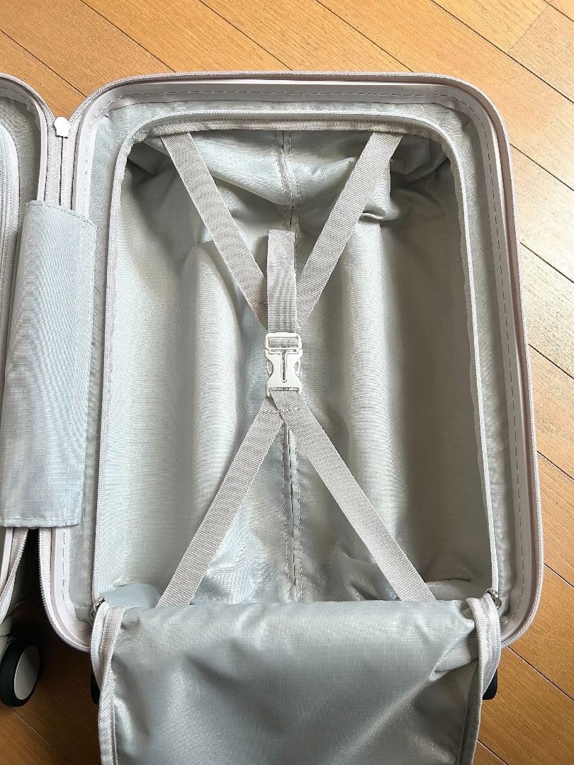 【美品✨️】CARGフロントオープンスーツケース　サテンゴールド 22L