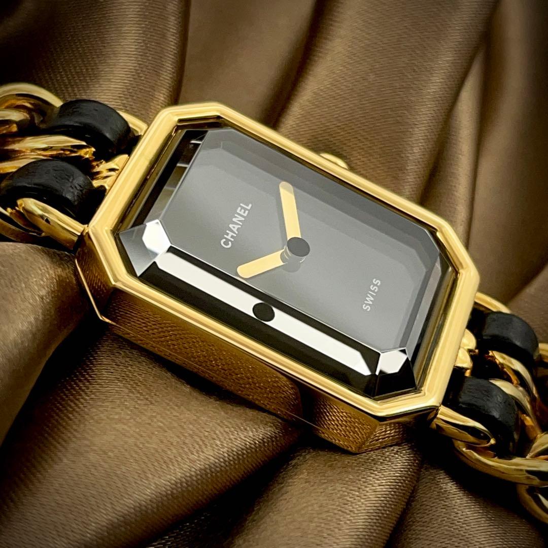 T172 シャネル プルミエールL H0001 GP×レザー クォーツ