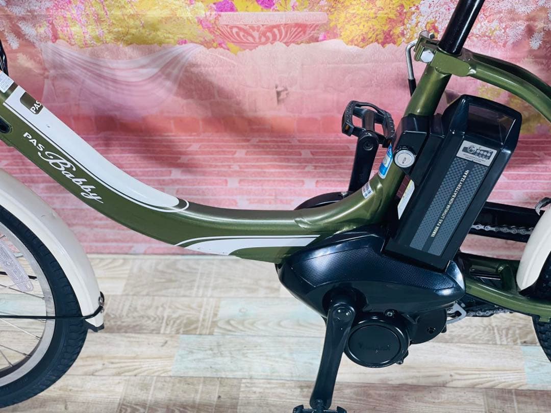 K2306 [大容量12.3Ah]電動自転車ヤマハ子供乗せ 20インチグリーン