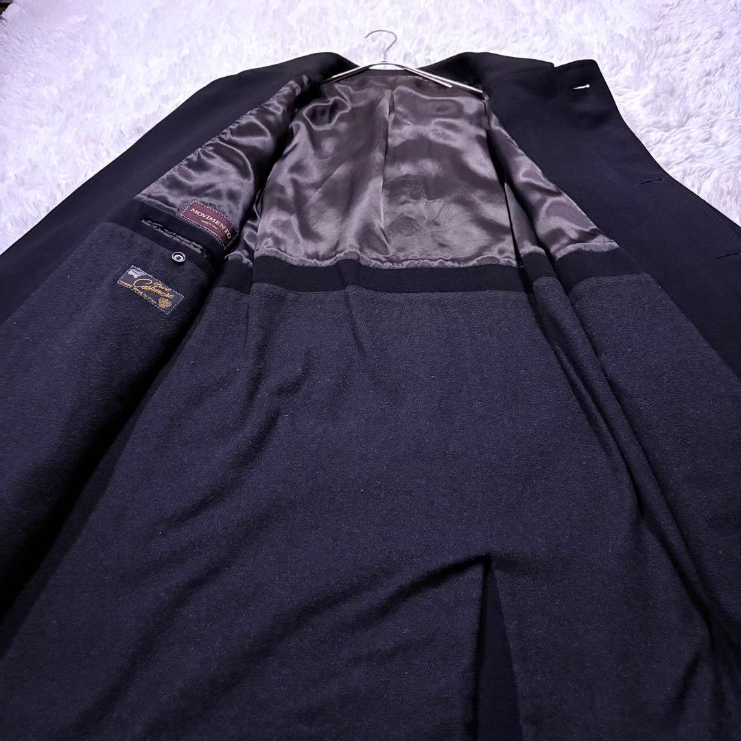 大きいサイズ カシミヤ100% ステンカラーコート イタリア製 L