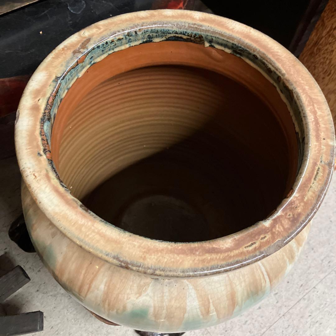 値下げ　笠間焼　カメ　壺　花器