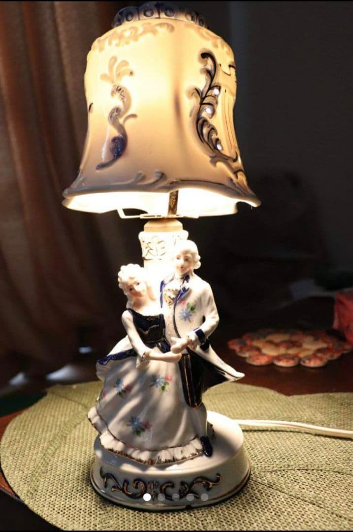 ランプ アンティーク レトロ KATO KOGEI 加藤工芸 西洋 レース人形