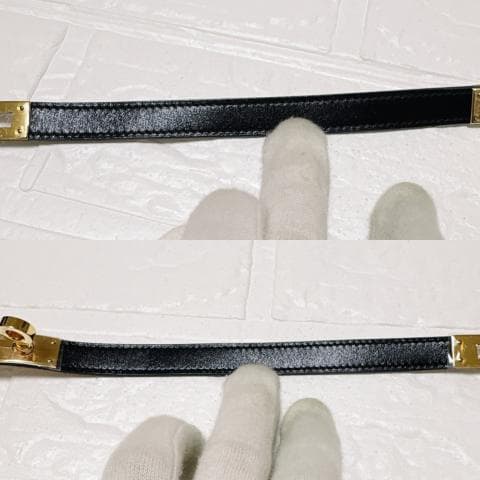 美品✨HERMES ブレスレット ケリー ドゥブルトゥール ゴールド×ブラック