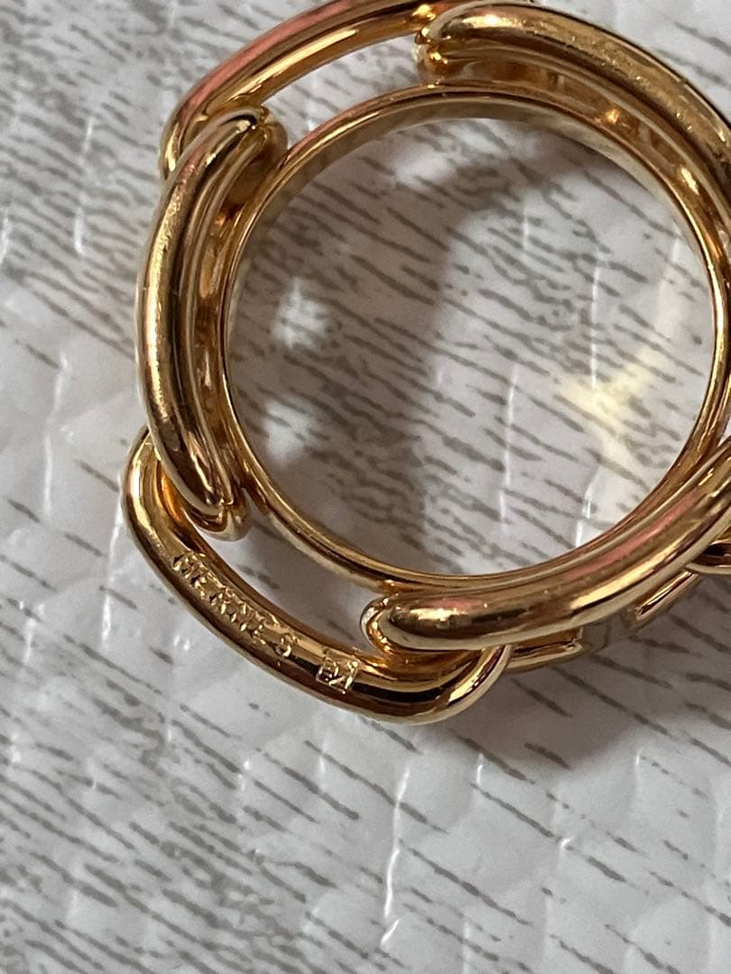 HERMES エルメスのスカーフリング「ルガテ シェーヌ・ダンクル」