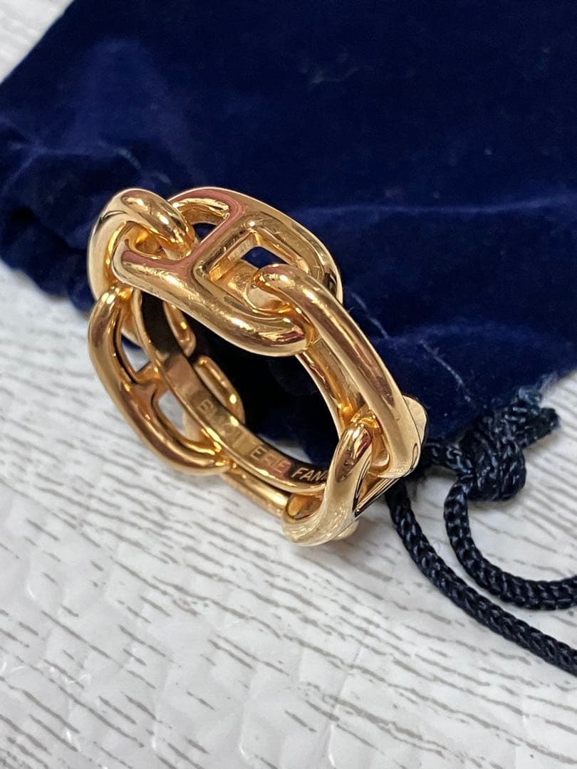 HERMES エルメスのスカーフリング「ルガテ シェーヌ・ダンクル」