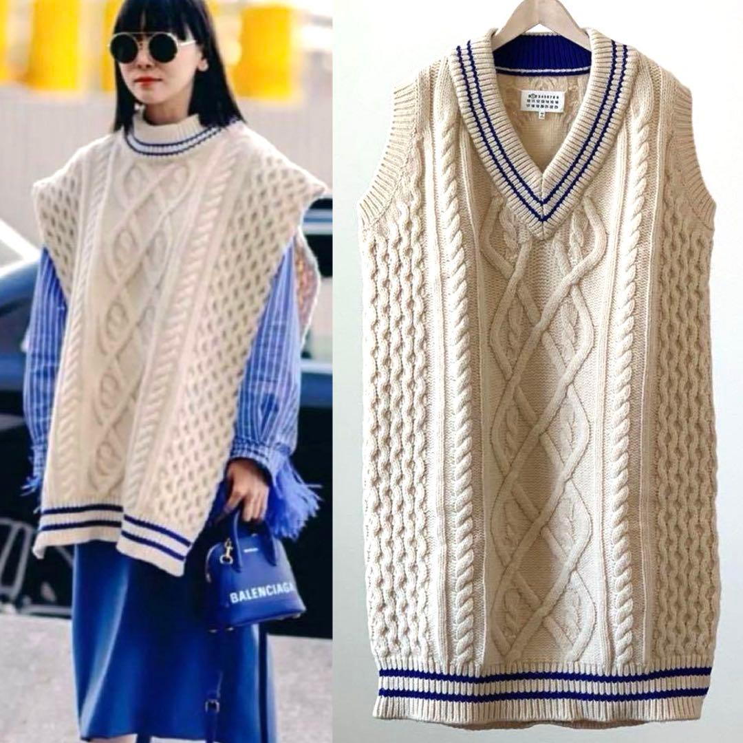 Maison Margiela★肉厚ニット★アラン編み★ワンピース*ジレベスト★