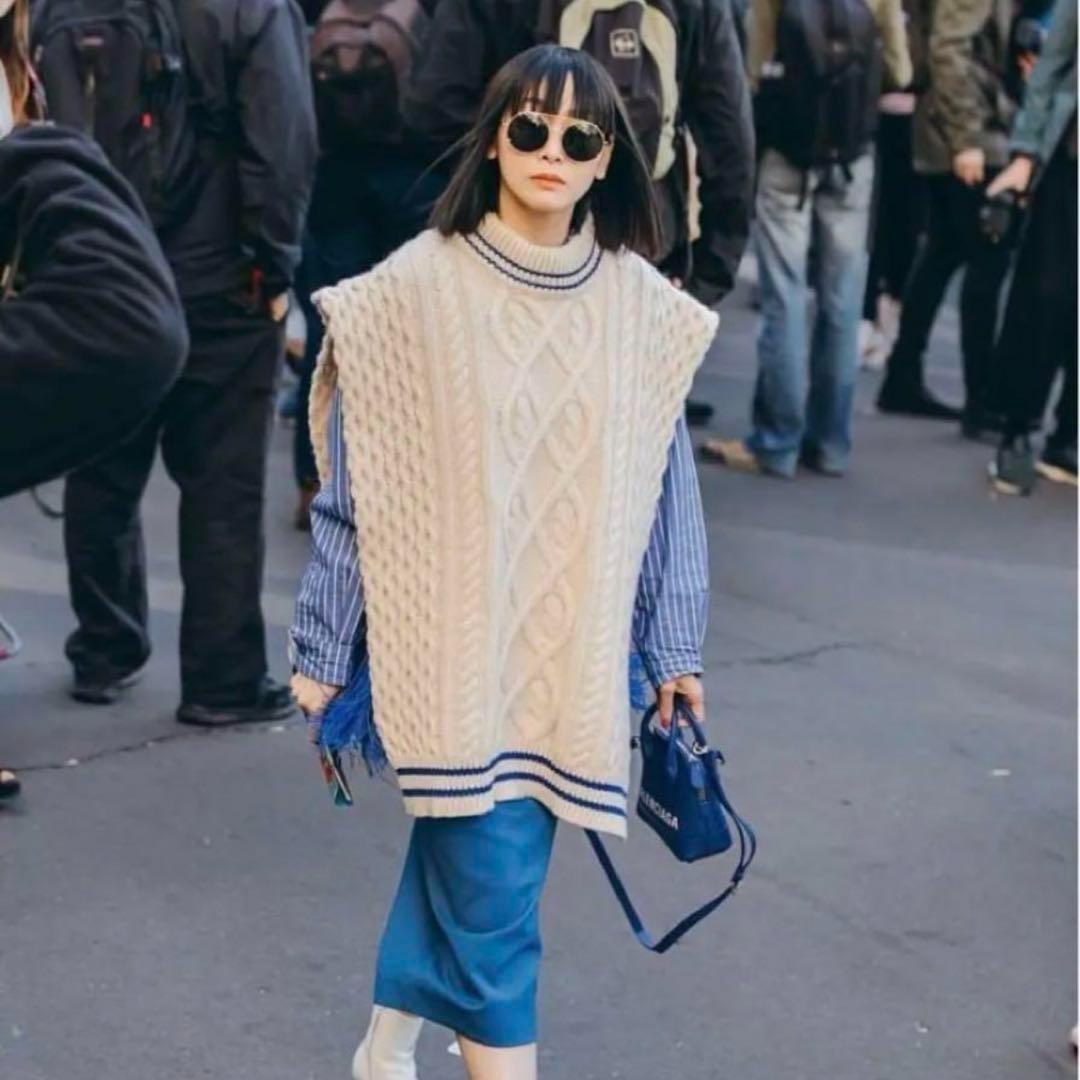 Maison Margiela★肉厚ニット★アラン編み★ワンピース*ジレベスト★