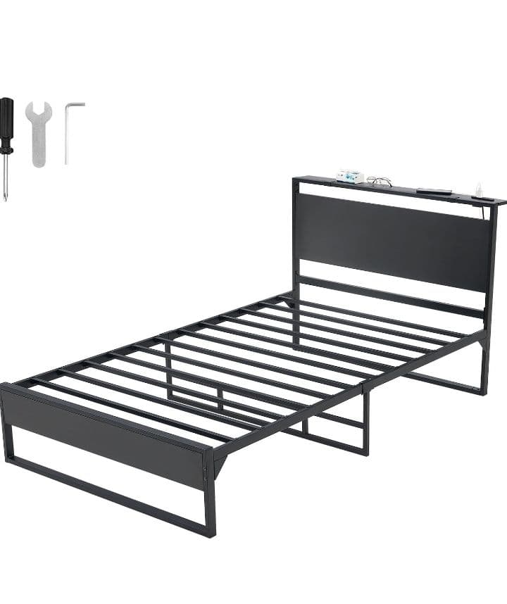 KS3　ベッドフレーム セミダブル 頑丈なスチルパイプ 耐荷重200kg