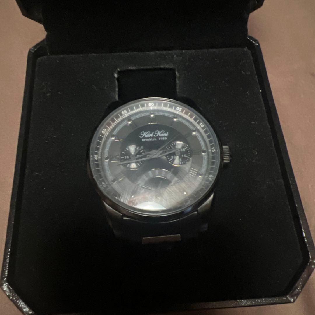 (売り切り激安)Karl Kaniメンズ時計 黒　アバランチ好きに