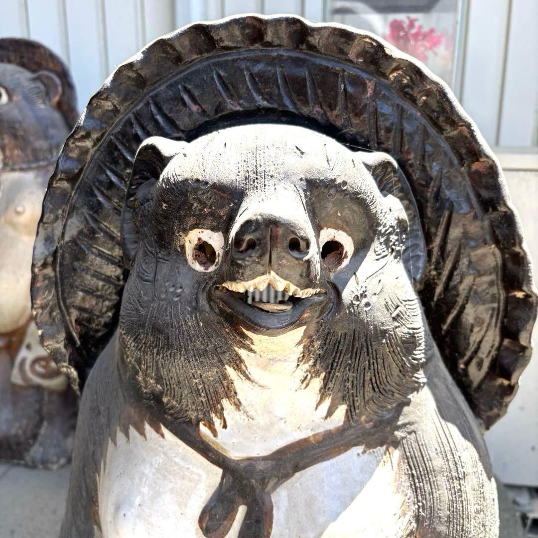 タヌキ置物大型信楽焼オブジェ たぬき 商売繁盛 縁起物