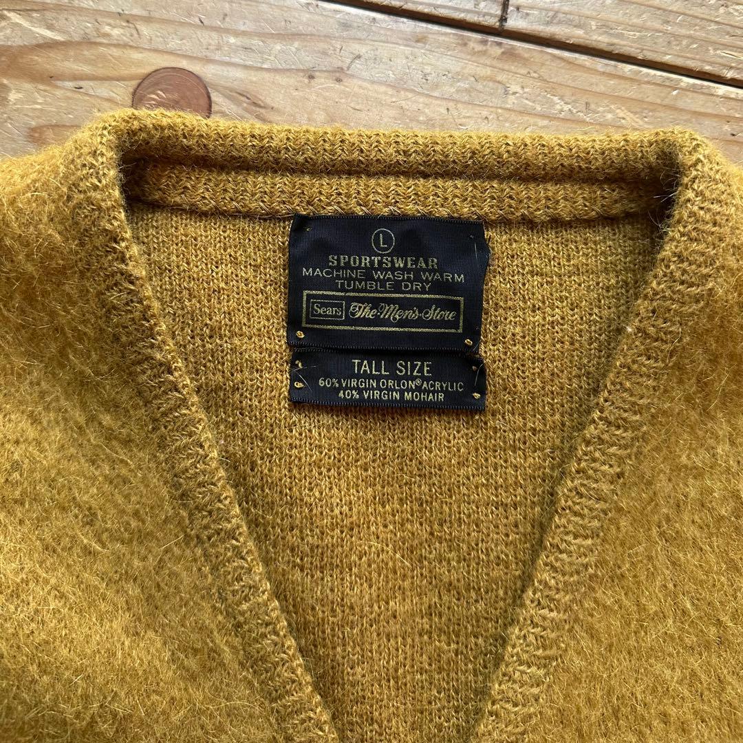 極希少 美品 60s Sears シャギー モヘア ニットカーディガン