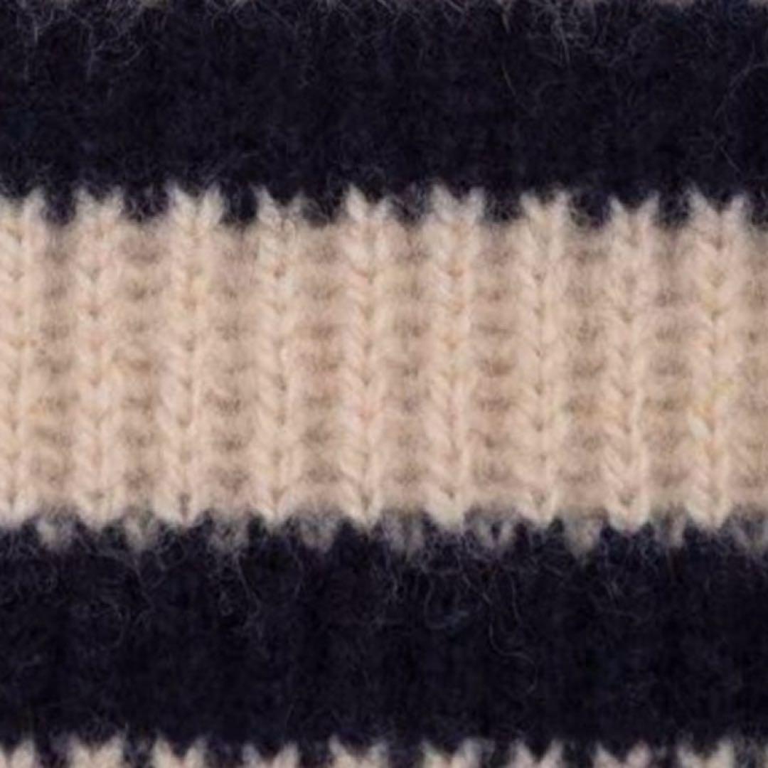 ☆*☆様 DRAWER 9Gウールカシミヤ あぜ編みボーダーニットドゥロワーbl