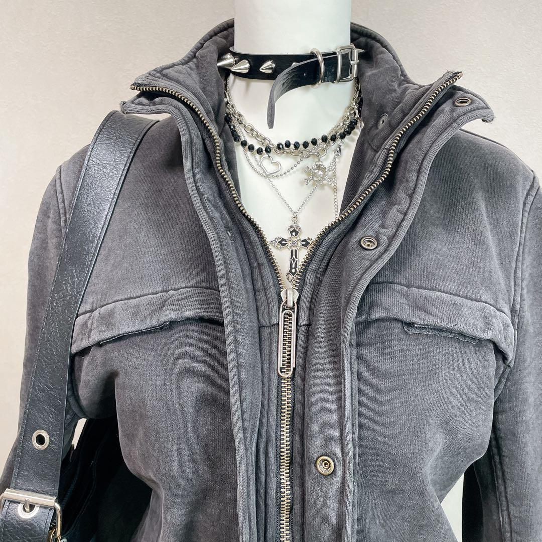 y2k 00s 平成ギャル　ジャケット　ギミック　ジップ　ミリタリー　グランジ