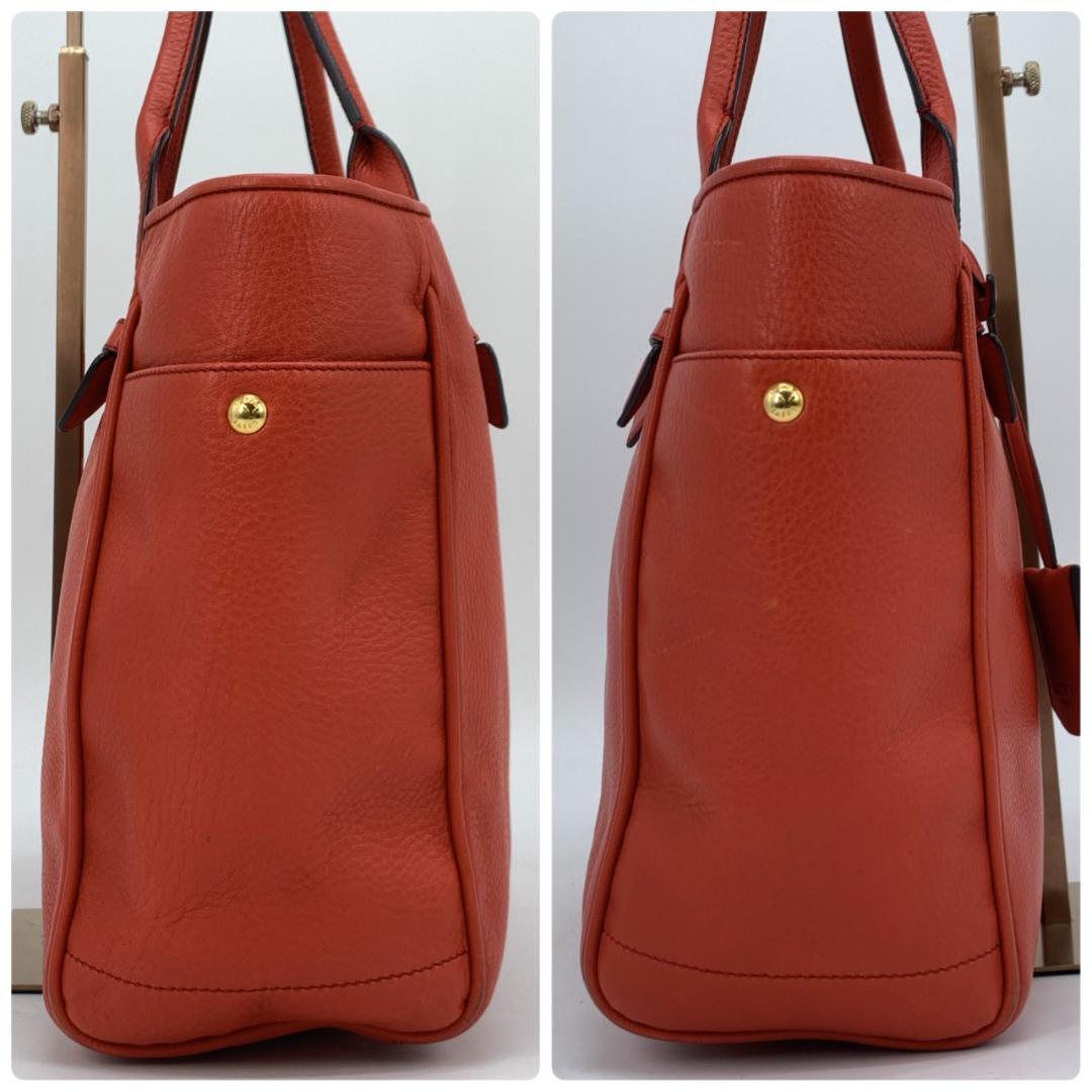 ロエベ ヘリテージ トートバッグ 本革 コーラルレッド オレンジレッド 紅色