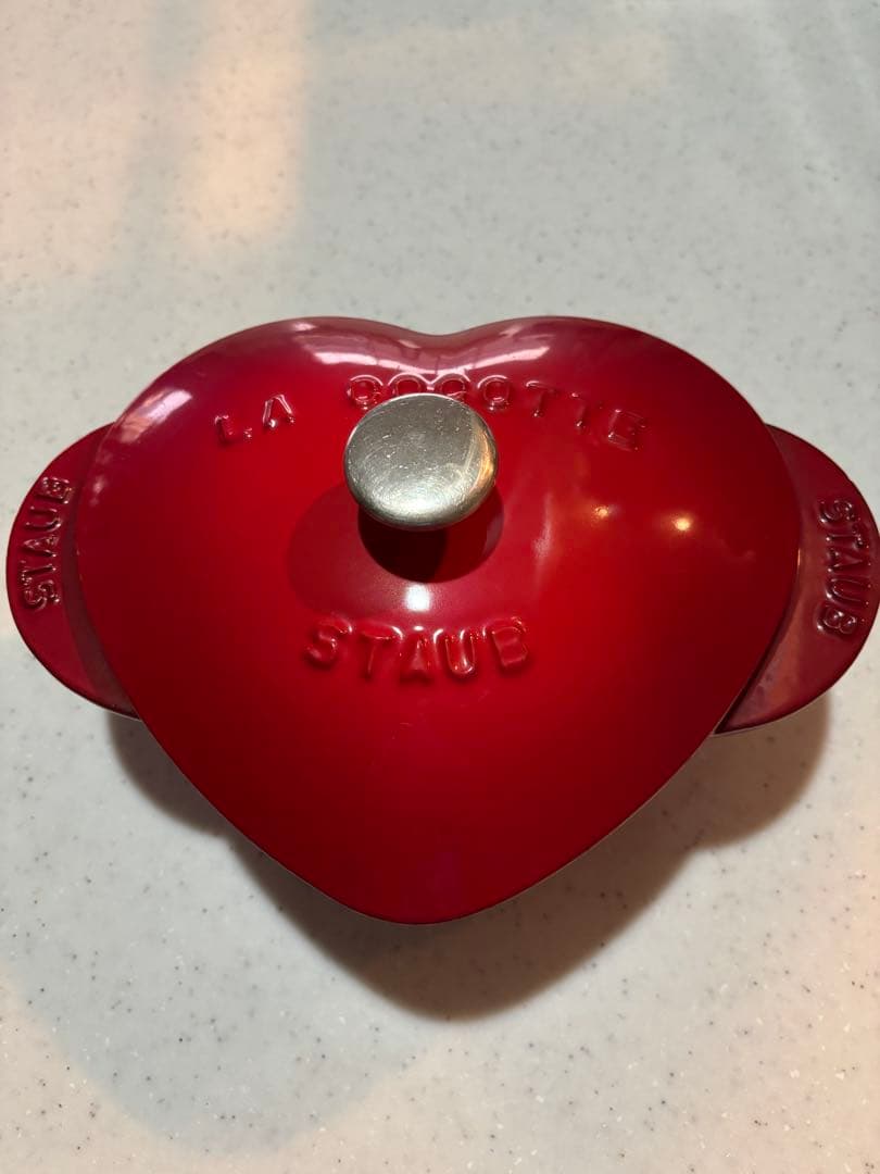 【廃盤・希少】 STAUB ハート型 両手鍋 赤