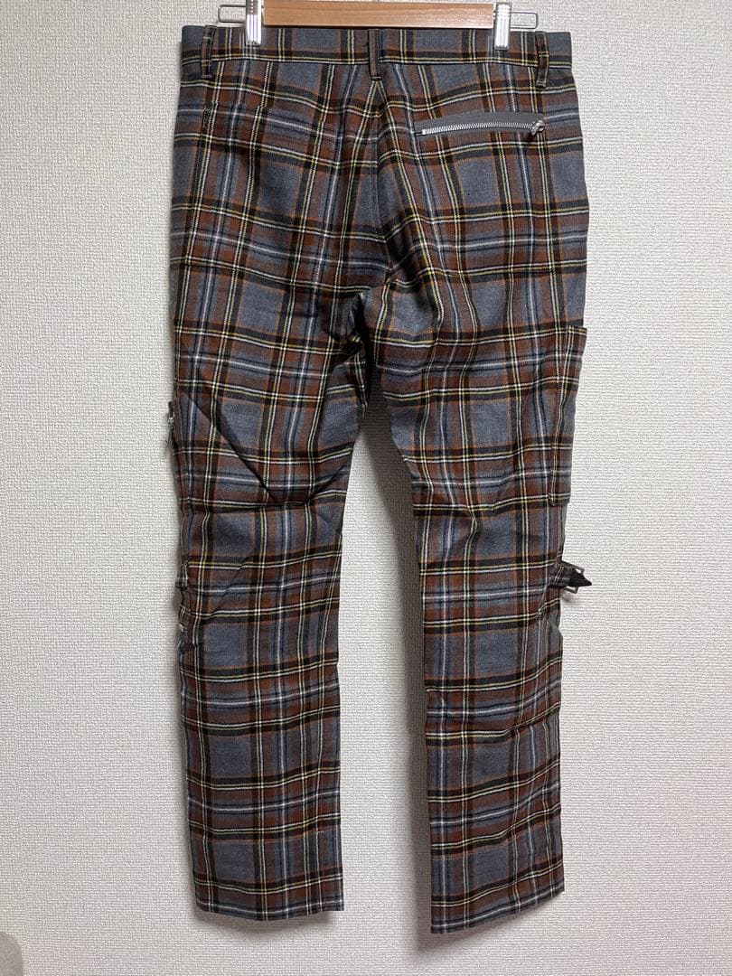 アンダーカバーUNDERCOVERチェック柄ボンテージパンツ