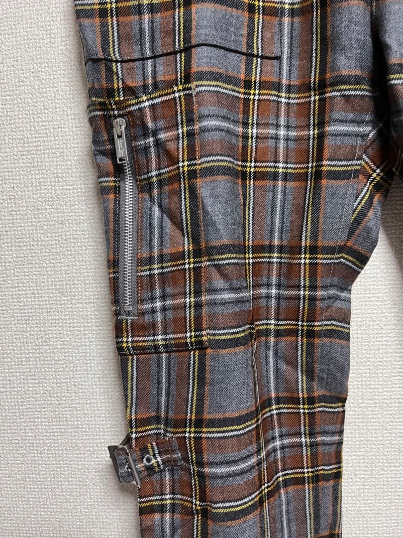 アンダーカバーUNDERCOVERチェック柄ボンテージパンツ