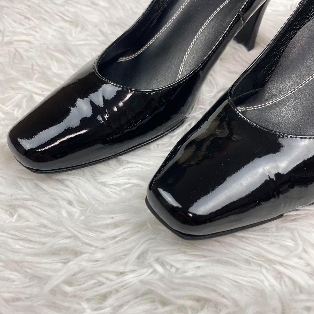 極美品✨リーガル✨ハイヒール✨23cm✨スクエアトゥ✨エナメル✨黒✨冠婚葬祭