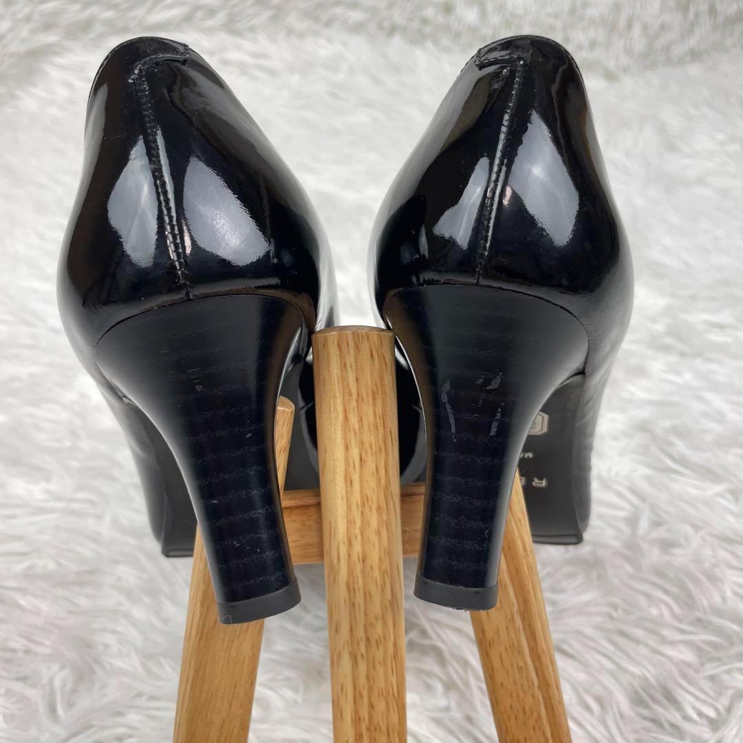 極美品✨リーガル✨ハイヒール✨23cm✨スクエアトゥ✨エナメル✨黒✨冠婚葬祭