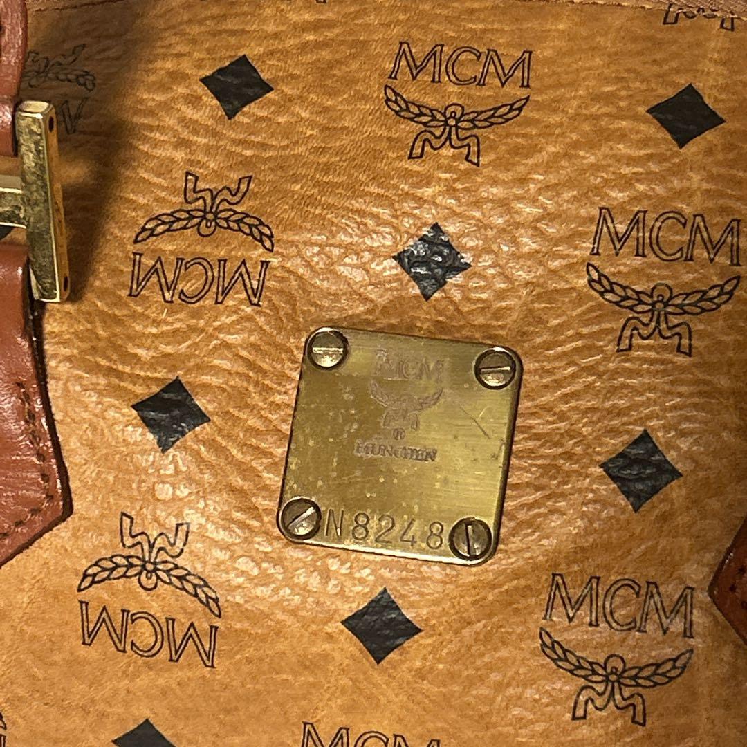 ダイヤル付き✨MCM ボストン バック ヴィセトス柄 レザー ブラウン 大容量
