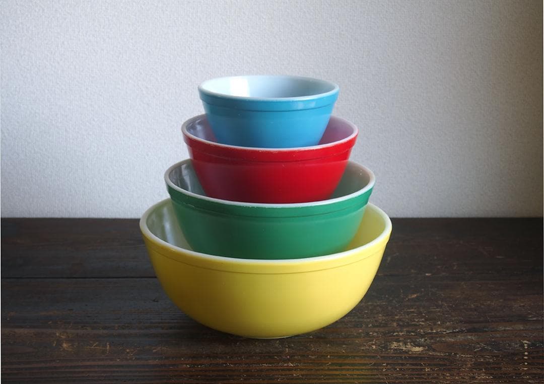 オールド パイレックス ミキシングボウル 4点 PYREX /K168