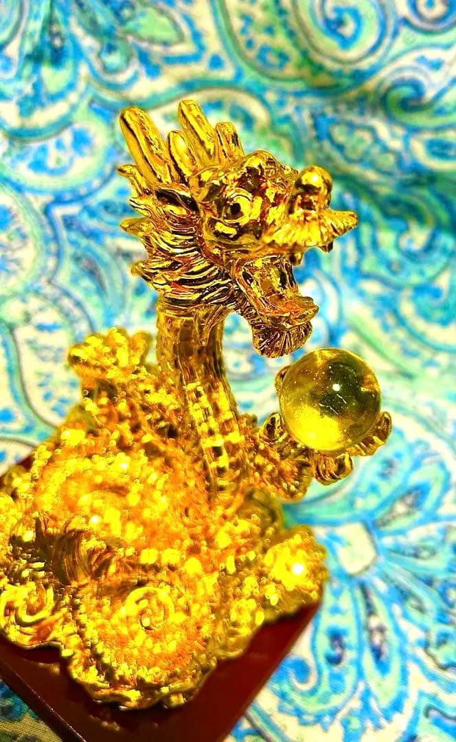 金運爆上げ！運気上昇！昇龍！鍍金製　魂入り　水晶　昇り龍！祈祷済み