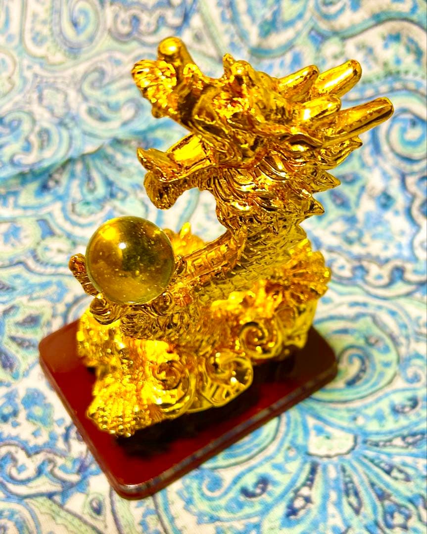 金運爆上げ！運気上昇！昇龍！鍍金製　魂入り　水晶　昇り龍！祈祷済み
