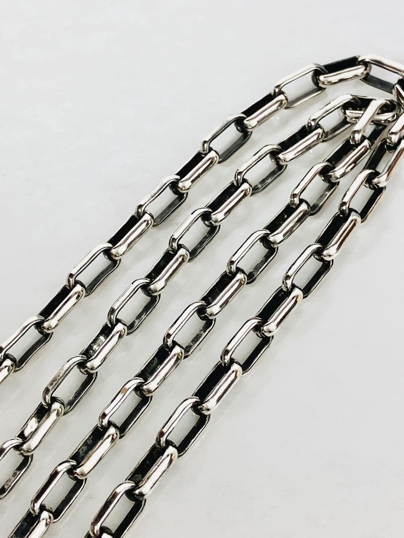 【美品】GUCCI レクタングル チェーン ネックレス 男女兼用　SV925