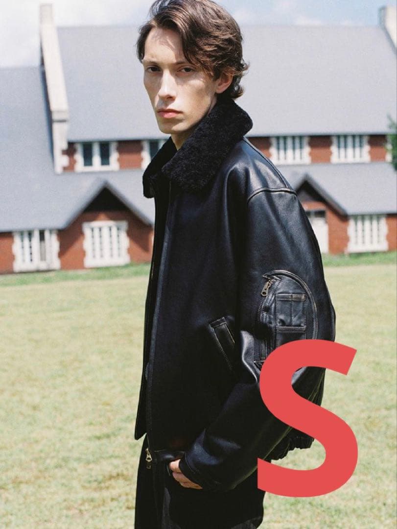 【LIDNM】French Pilot Leather Jacket Sサイズ