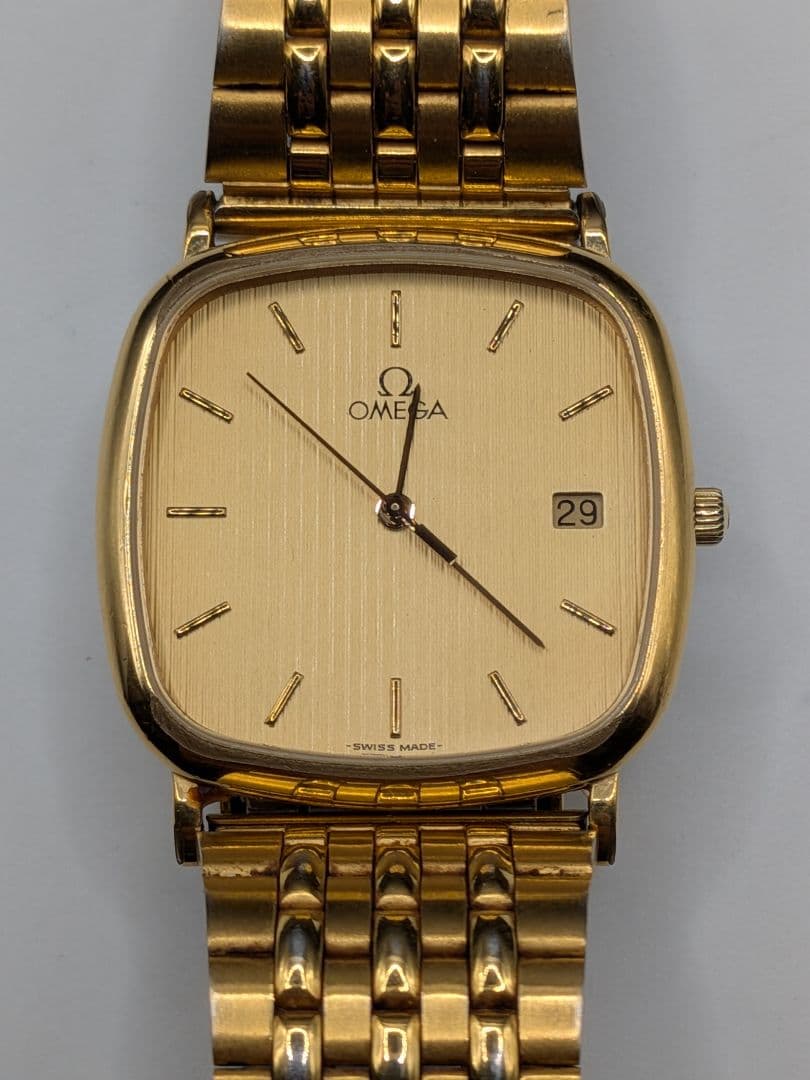 【稼働品】オメガ・デビル・スクエアゴールドクォーツ・レディース・デヴィル・②