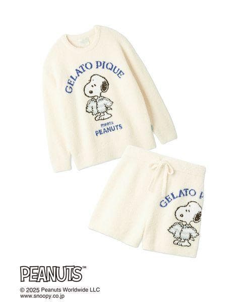 ジェラートピケ「PEANUTS」 ジャガードプルオーバー＆ショートパンツセット