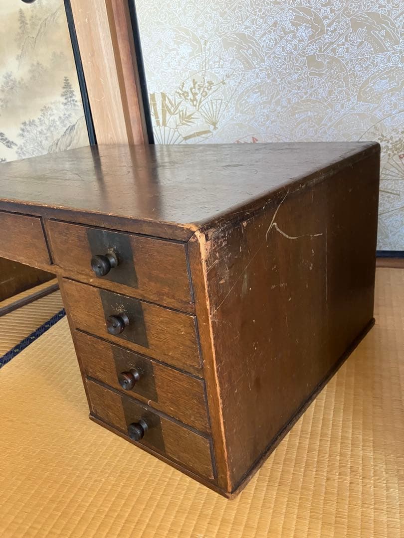 文机 インテリア 昭和レトロ アンティーク 当時物 勉強机 インテリア