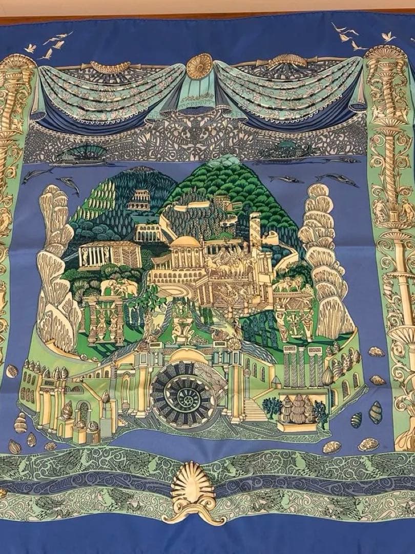 エルメススカーフ　カレ90 「L'ATLANTIDE アトランティス大陸