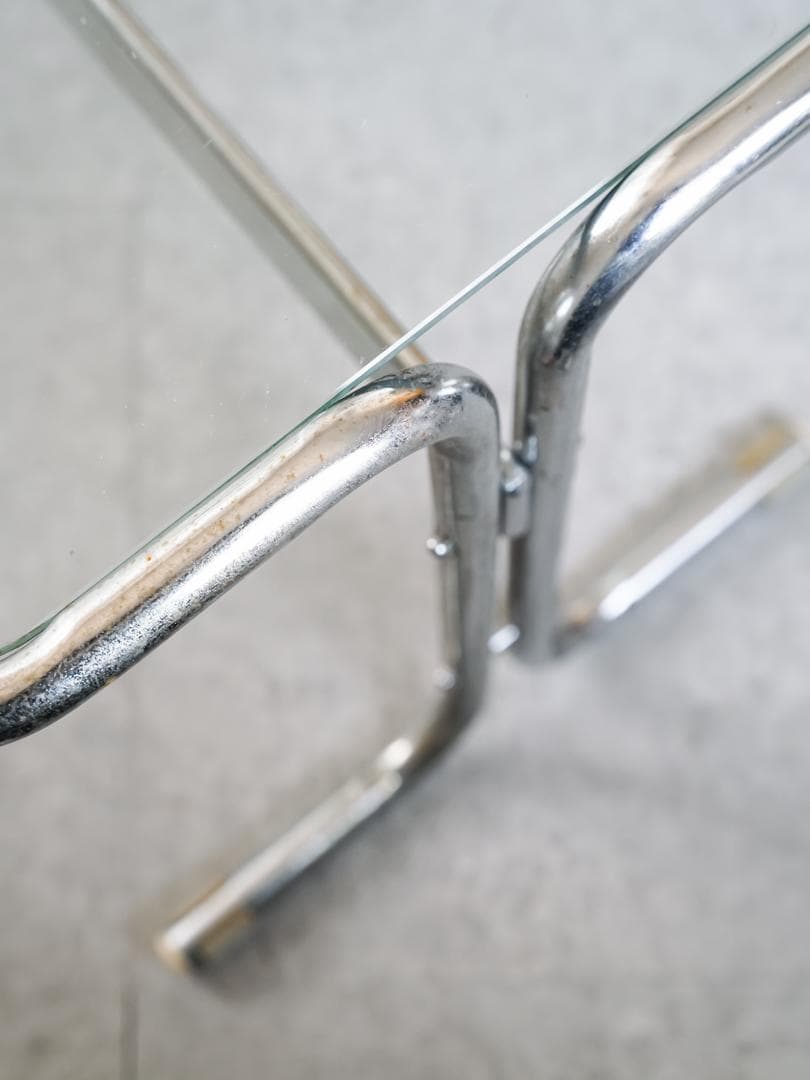 ヴィンテージ　アイアンガラステーブル 什器 ミッドセンチュリーモダン