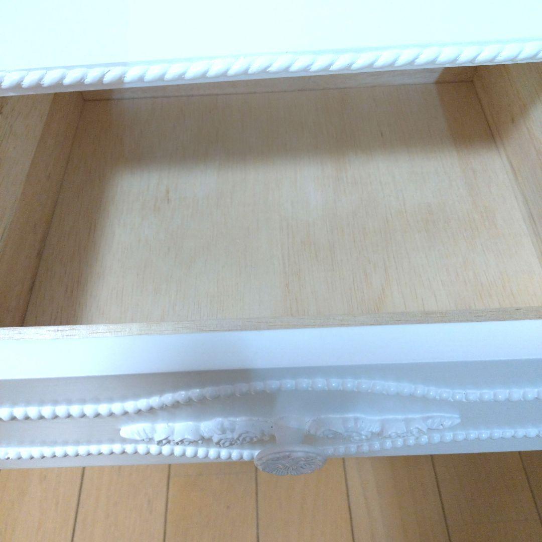 美品　チェスト　完成品　木製　姫系　プリンセス　ロマプリ　3段　白　ホワイト