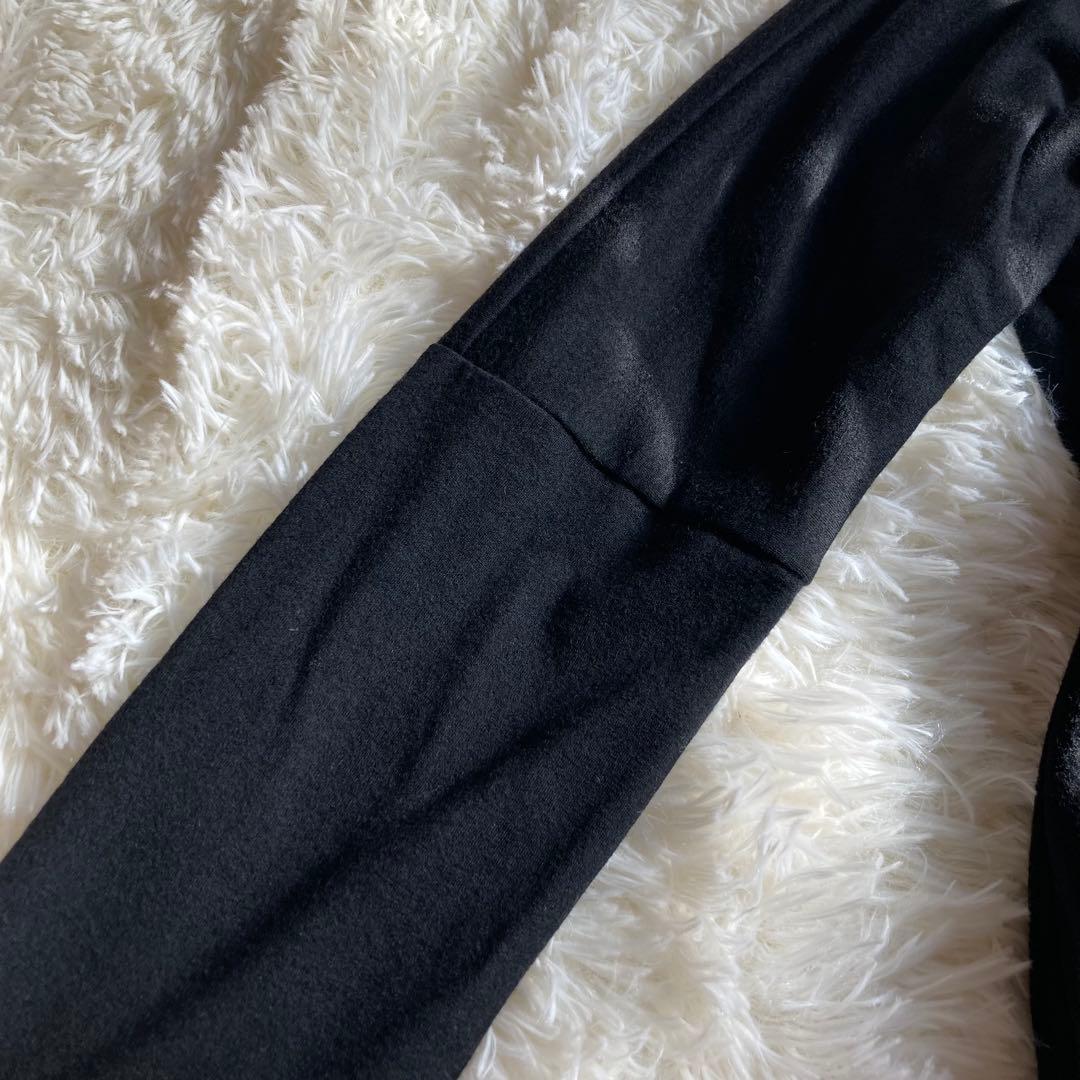 Y's ワイズ　ハイネック　ドット柄ロングワンピース　ブラック　Mサイズ　ウール