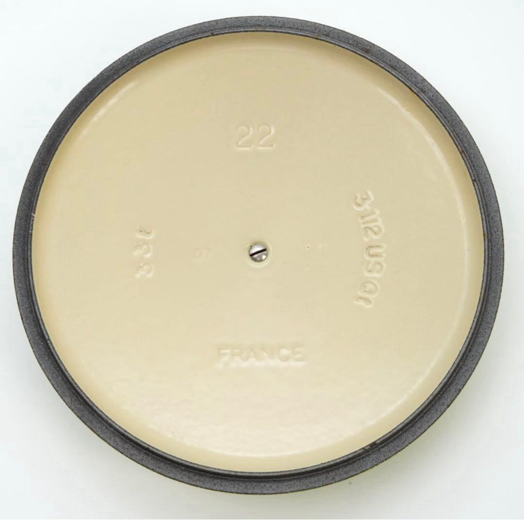 【美品】LE CREUSET　ココット ロンド フルーツグリーン　22cm