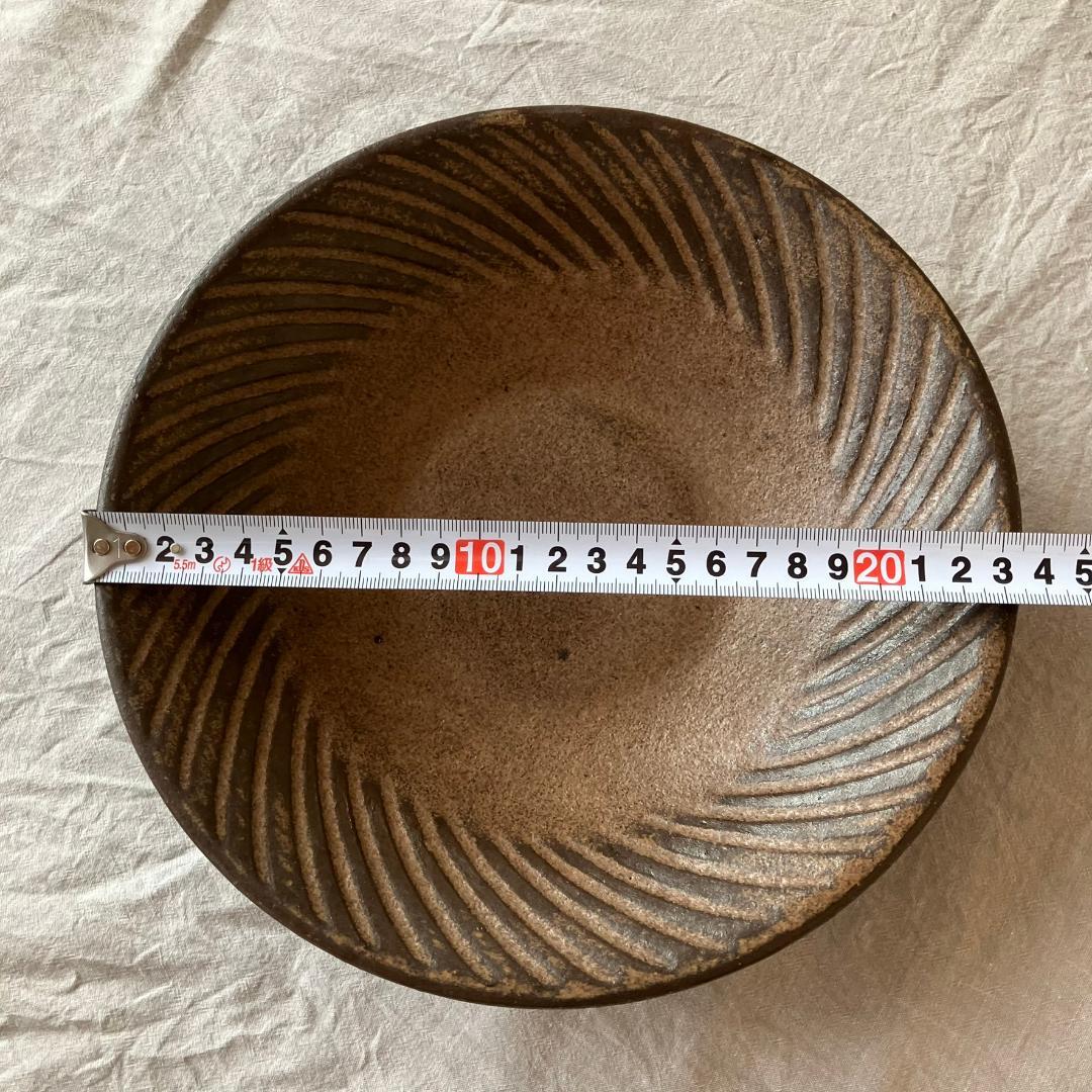 【新品未使用】小澤基晴　8寸　ブロンズ ぐるぐる　浅鉢 　2枚