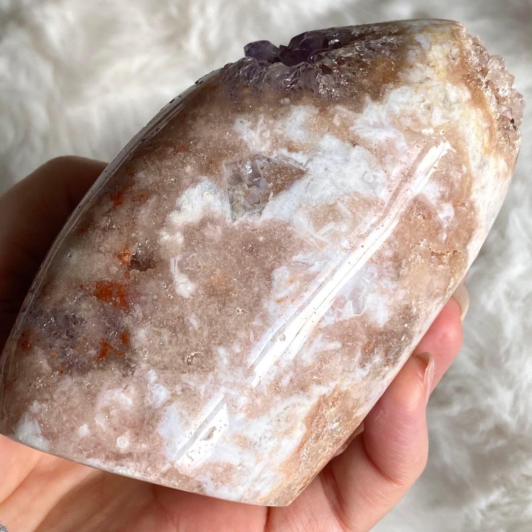 【 天然石 ピンクアメジスト アメジスト ドゥルージー ドーム 紫水晶 】