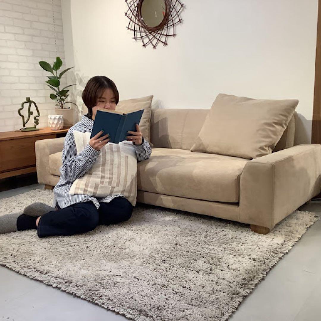 美品　unico MATT ベージュ 2.5人掛けソファ