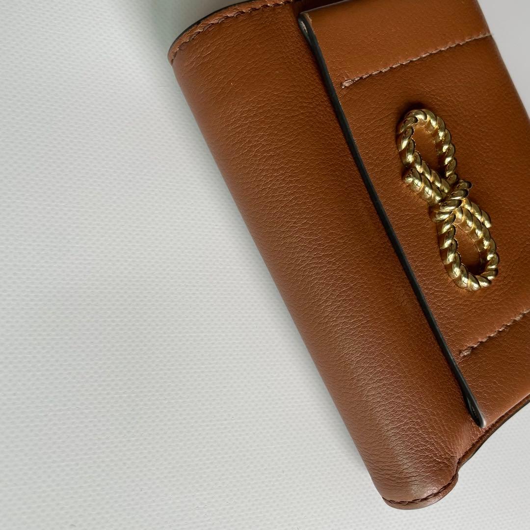 【専用】ANYA HINDMARCH ブラウン 三つ折り財布　ロープリボン